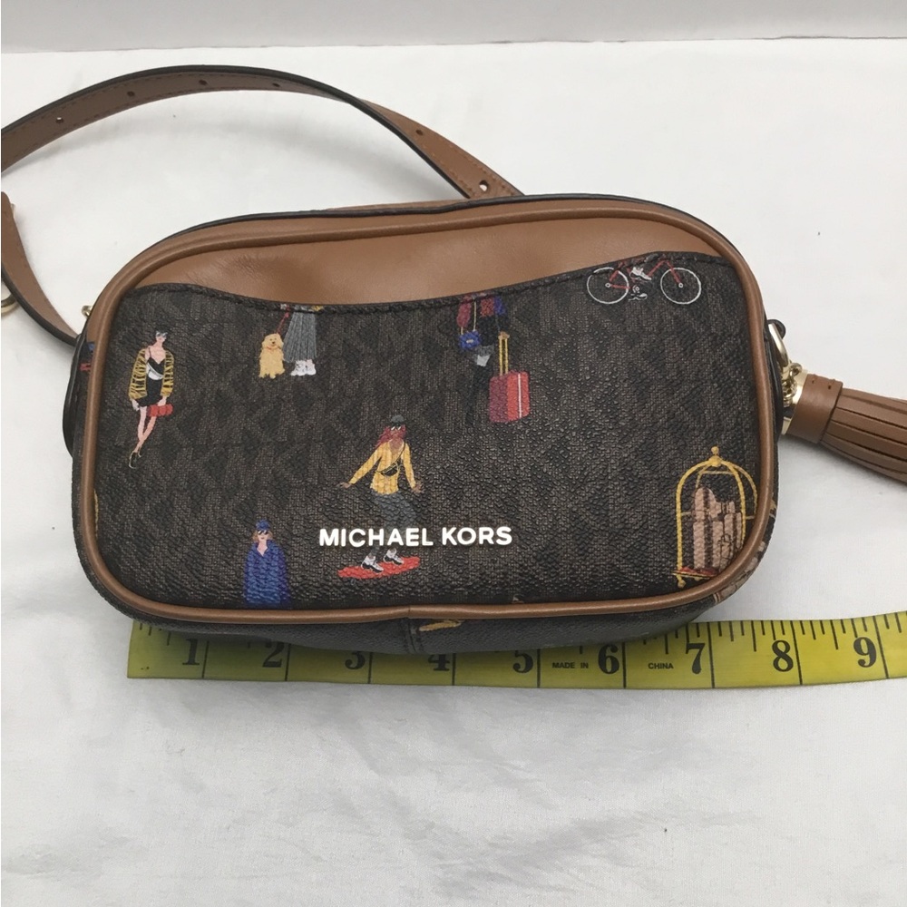 Michael Kors Brown Leather Crossbody Bag with Adjustable Strap